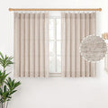YoungsTex Short Natural Linen Curtains 45 Inch Length 2 Panels Pinch Pleated by YoungsTex