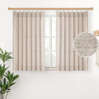 YoungsTex Natural Linen Curtains 40 Inch Length by YoungsTex
