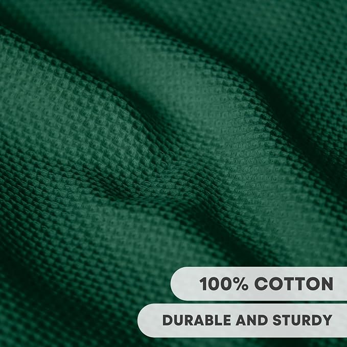 Artoid Mode 100% Cotton Dark Green Waffle Weave Kitchen Dish Cloths, 12x12 Inch - Image 2