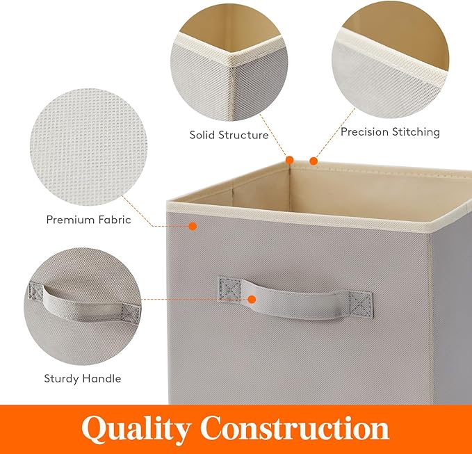 Lifewit 13 Inch Cube Storage Bins, 8 Packs Storage Cubes Foldable Decorative - Image 3