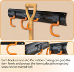 3-H 12×16" All Metal Garden Tool Organizer, Garage Tool Organizer, Broom Holder - Image 4