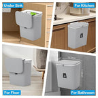 Compost Bin for Kitchen -2.4 Gallons/9L Trash Can for Under Sink, Hanging Small - Image 6
