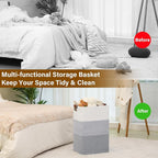 Laundry Hamper 96L Extra Large Laundry Basket, Woven Blanket Basket, Cotton - Image 7