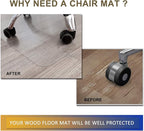 Office Chair Mat for Hardwood Floor, 48”x 36” Vinyl Desk Chair Mat Clear Floor - Image 2