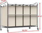 Simple Houseware 4-Bag Heavy Duty Rolling Laundry Sorter Cart - Image 5