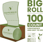 SUPERBIO 2.6 Gallon Flat Top Compostable Food Waste Bags, 2 Pack, Food Scrap - Image 5
