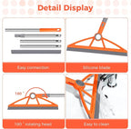 2-in-1 Air Broom, 180° Rotating 54 Inch Adjustable Silicone Rubber Broom - Image 4