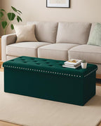 Velvet Storage Ottoman Bench, 43.3" Folding Ottoman - Image 6