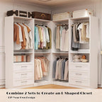 Closet System with 2 Sets, 4FT Closet Organizer Systems with 3 Wooden Drawers & - Image 5