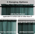 Chyhomenyc Hunter Green Sheer Curtains 45 Inch Long 2 Panels, Short Voile Drapes - Image 3