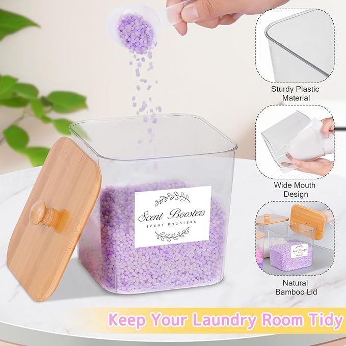 efluky 4+1 pack Laundry Pods Container & Dryer Sheet Holder Set, Laundry Pods - Image 2