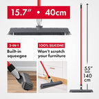 2-in-1 Silicone Rubber Broom Carpet Rake and Squeegee - Image 9