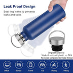 Neihepal Navy Stainless Steel Water Bottles, 20 Ounce Vacuum Insulated Double - Image 4