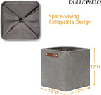 DULLEMELO 12 inch Cube Storage Bins, Large Collapsible Grey Storage Baskets - Image 2