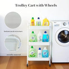 Metal 3 Tier Rolling Cart with Wheels - Image 3