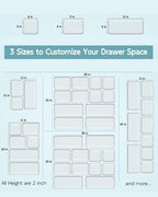 9 Pack Large Clear Plastic Drawer Organizer Trays, Desk Drawer Organizers and - Image 9