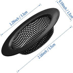 2 Pcs Black Stainless Steel Mesh Sink Drain Strainer, 2.16" Top/1.29" Kitchen - Image 5