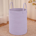 Large Woven Laundry Basket Hamper, 80L Cotton Rope Storage Bin by JMvicyroam