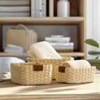 LA JOLIE MUSE Small Beige Wicker Baskets - Image 2
