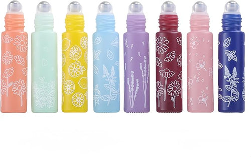 10 Pcs Pink Glass Essential Oil Roller Bottles, 10ml Refillable Roll-on Bottles - Image 2