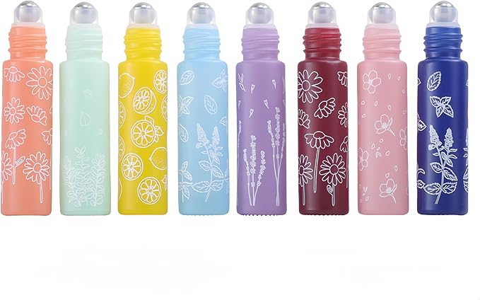 10 Pcs Green Glass Essential Oil Roller Bottles, 10ml Empty Refillable Roll on - Image 5