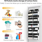 Over the Door Organizer 5 Tiers, Extra Large Behind Door Storage of 10 - Image 4