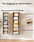 Pipishell Hanging Closet Organizer 6-Shelf, Hanging Shelves - Image 4