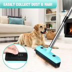 Broom with Dustpan Combo Set, Pet Hair Rubber Broom with Carpet Rake and - Image 4