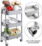 AGTEK Makeup Cart, Movable Rolling Organizer Cart, 3 Tier Metal Utility Cart - Image 3