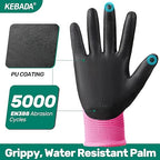 Kebada W1 Work Gloves Women, PU Coated Safety Gloves - Image 4