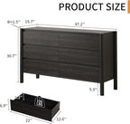 Dresser for Bedroom with 6 Drawers, Wooden TV Stand, Closet Clothes Organizer - Image 2
