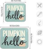 Hello Pumpkin Turquoise Fall Dish Drying Mat - Image 3