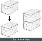 mDesign Plastic Deep Storage Bin Box Container - Image 4