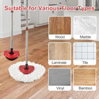 Spin Mop Handle Mop Heads Mop Base Mop Scruby Brush Replacement Sets Combo - Image 8