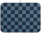 Buffalo Plaid Navy Blue Dish Drying Mat by Wamika