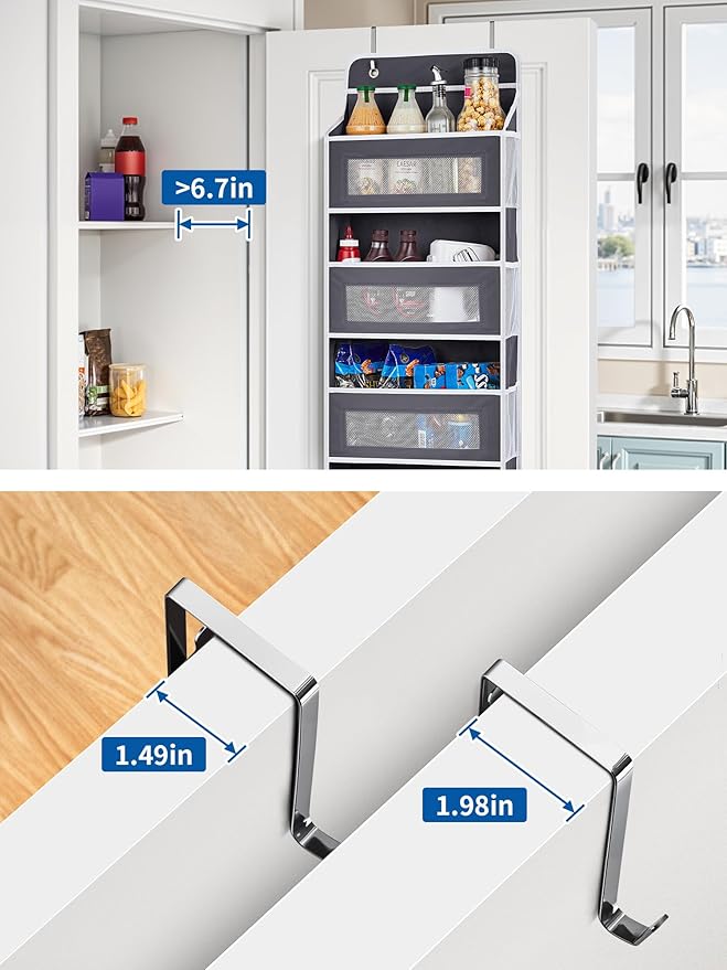 JARLINK Over The Door Organizer, 5 Shelf Door Hanging Organizer - Image 3