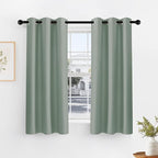 PONY DANCE Sage Green Short Blackout Curtains by PONYDANCE