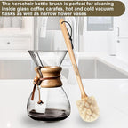 Bottle Brush Cleaner with Horsehair Bristles, 13-3/4 Inch Long Wood Handle - Image 3