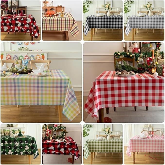 Waterproof Plaid Tablecloth Fabric - Image 8