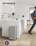 SONGMICS Kitchen Trash Can, 10.5 Gallon Garbage Can, Large Step Trash Bin - Image 3