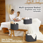 CHAT BLANC Cotton Rope Baskets for Organizing | Storage Baskets for Shelves | - Image 5