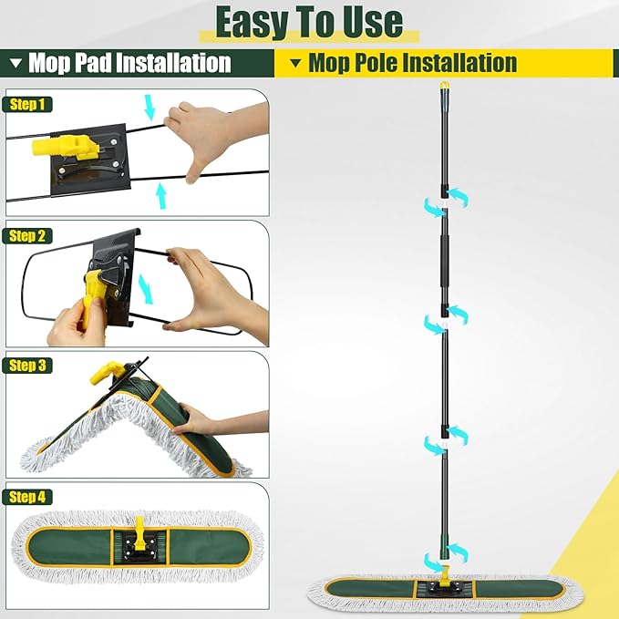 24" Commercial Dust Mop Replacement Padsfor Cleaning Office Garage Hardwood - Image 5