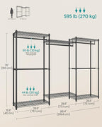 SONGMICS Heavy-Duty Clothes Rack, Garment Rack, Portable Closet, 86.4-Inch Wide - Image 6
