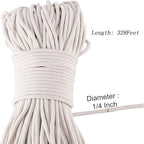 ZOENHOU Cotton Rope, 328 Feet, Clothesline, Laundry Line, DIY Crafts, Art - Image 2