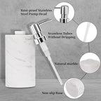 Marble Soap Dispenser with Stainless Steel Pump, 6 Ounces - Image 3