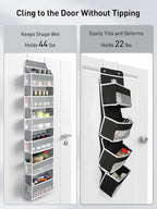 Yecaye 3 Pack Over The Door Organizer, 6-Tier Closet Door Hanging Organizer - Image 3