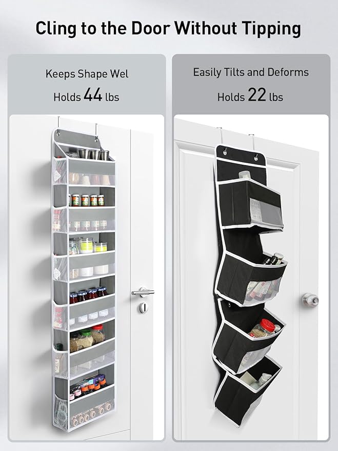 Yecaye 2 Pack Over The Door Organizer, 6-Tier Closet Door Hanging Organizer - Image 3