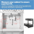 1 Pack 19IN Depth Under Sink Storage Organizer, Large 2-Tier Elegant Mesh Pull - Image 2