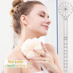 Shower Body Brush, Soft Bristles and Beautiful Pumpkin Loofah 14” Long Handle - Image 6