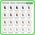 Furniture Markers Touch Up, 20 Colors Wood Filler Sticks, Wood Wax Crayons - Image 2